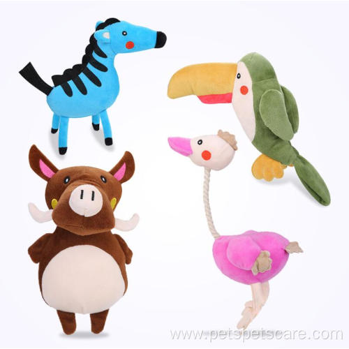 Animal Shape Durable Squeaky Interactive Plush Dog Toy